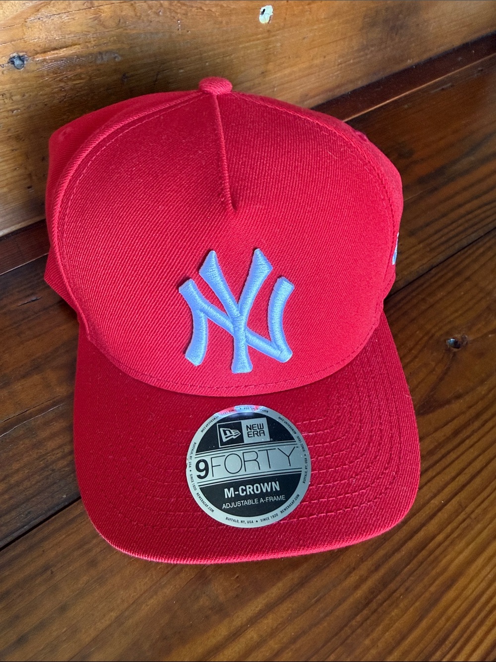 New York Yankees New Era Red Cap with White NY Logo and SnapBack